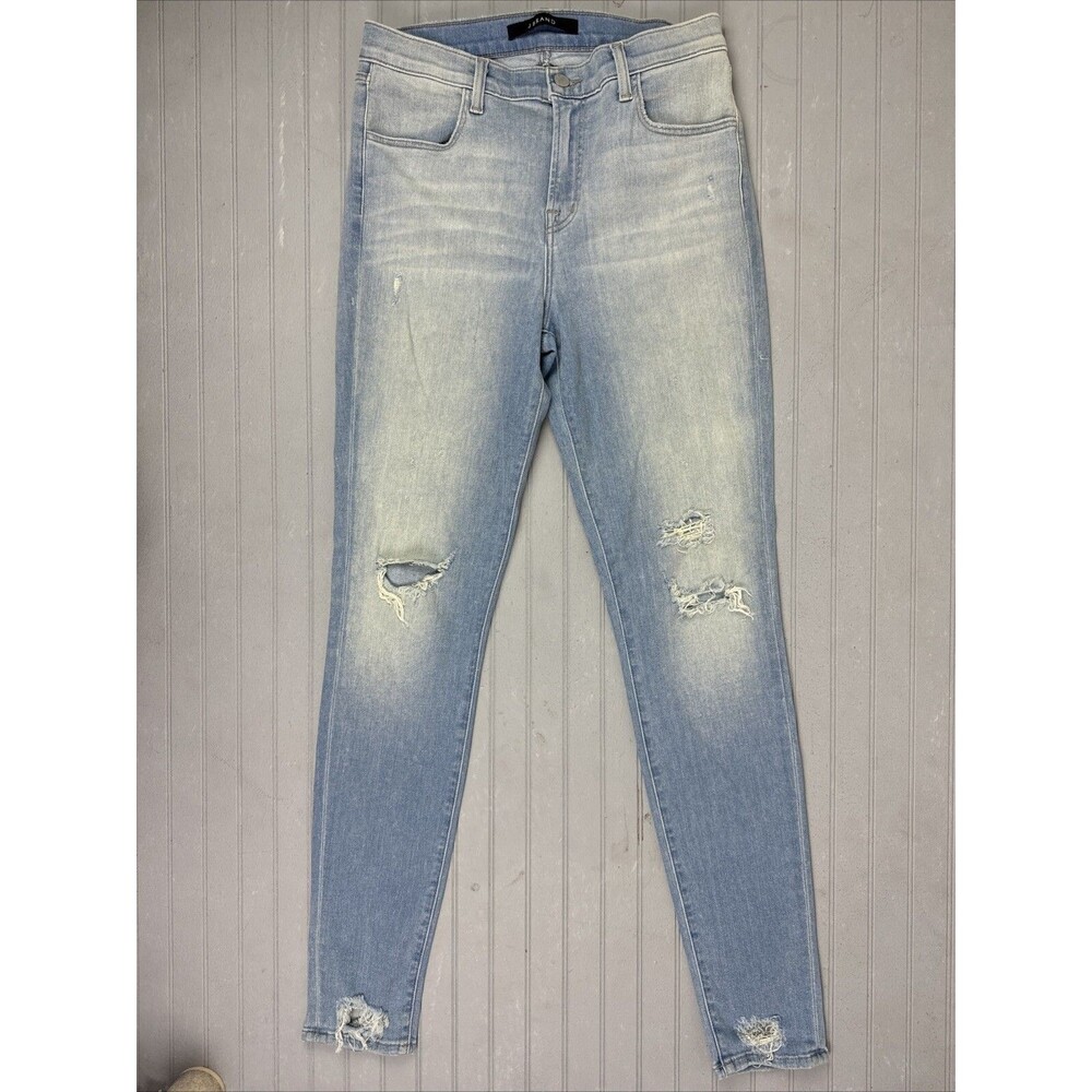 J Brand Size 28 Womens Jeans Mid Rise Skinny Maria Distress Light Wash Stretch
